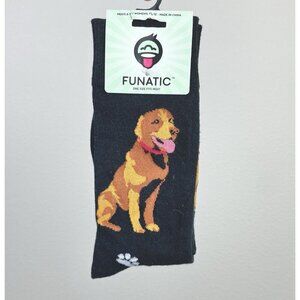 Funatic NWT Black Chocolate Lab Unisex Crewsocks New Doggy Lover Gift Pawprint